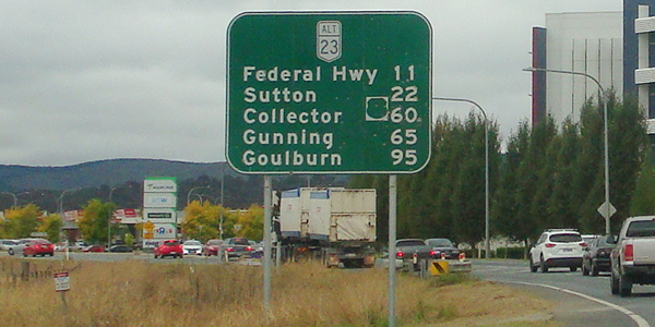 Image of a sign on a National Route