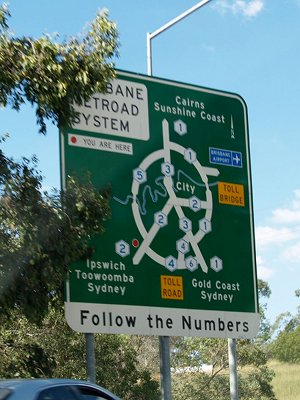 Image of a sign on a Metroad