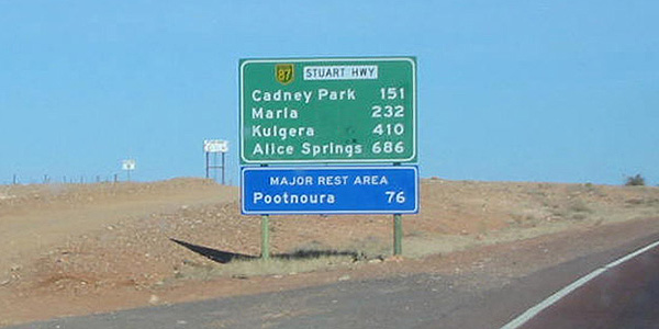 Image of a sign on a National Highway